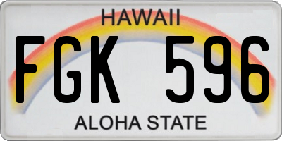 HI license plate FGK596