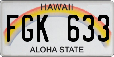 HI license plate FGK633
