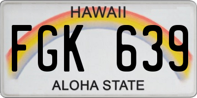 HI license plate FGK639