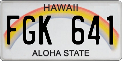 HI license plate FGK641