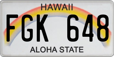 HI license plate FGK648