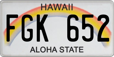 HI license plate FGK652