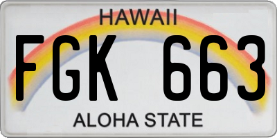 HI license plate FGK663