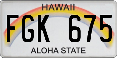 HI license plate FGK675