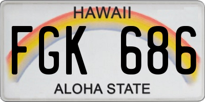 HI license plate FGK686