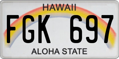 HI license plate FGK697