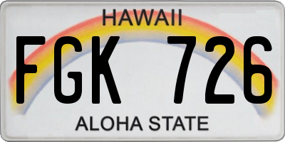 HI license plate FGK726