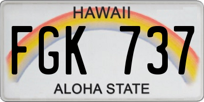 HI license plate FGK737