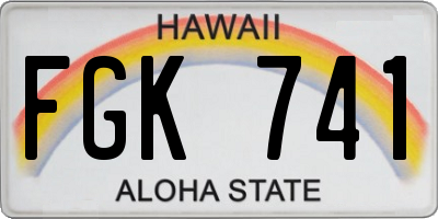 HI license plate FGK741