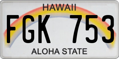 HI license plate FGK753