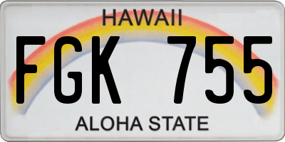 HI license plate FGK755