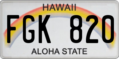 HI license plate FGK820