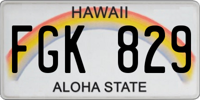 HI license plate FGK829
