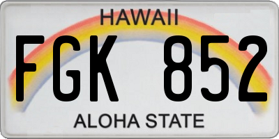 HI license plate FGK852