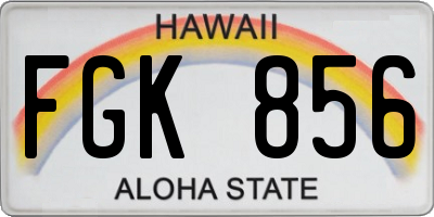 HI license plate FGK856
