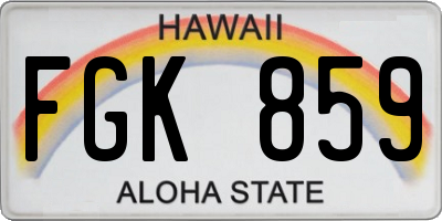 HI license plate FGK859