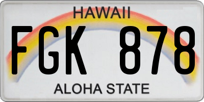 HI license plate FGK878