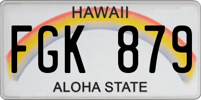 HI license plate FGK879