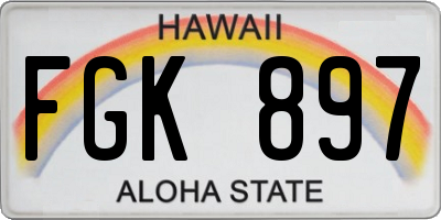 HI license plate FGK897