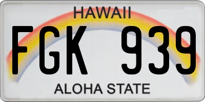 HI license plate FGK939