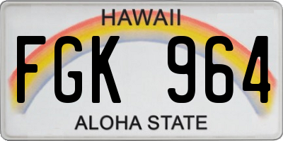 HI license plate FGK964