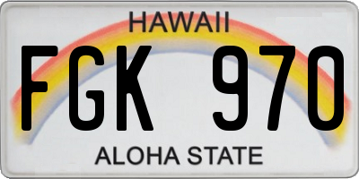 HI license plate FGK970