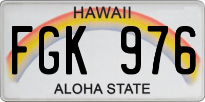 HI license plate FGK976