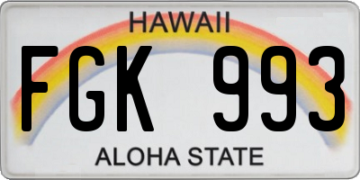 HI license plate FGK993
