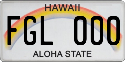 HI license plate FGL000