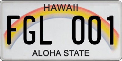 HI license plate FGL001