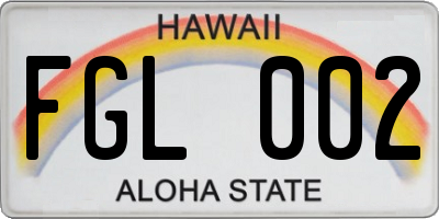 HI license plate FGL002