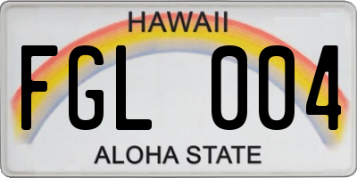 HI license plate FGL004