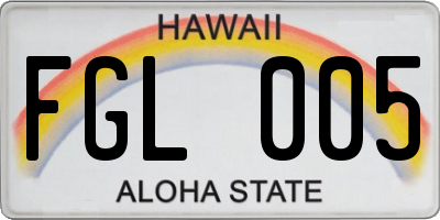 HI license plate FGL005