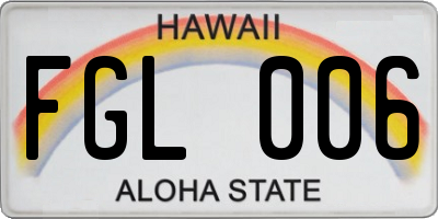 HI license plate FGL006