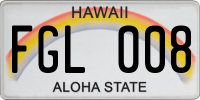 HI license plate FGL008