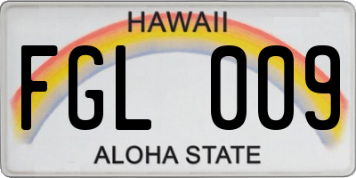 HI license plate FGL009