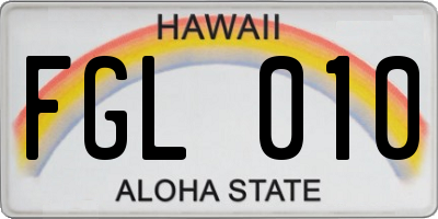 HI license plate FGL010