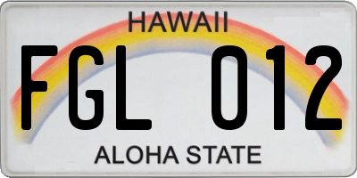 HI license plate FGL012