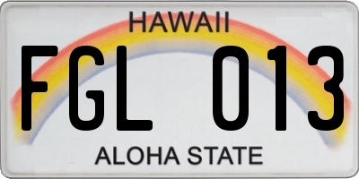 HI license plate FGL013