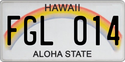 HI license plate FGL014