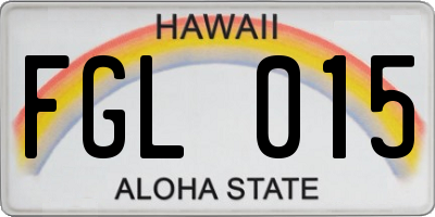 HI license plate FGL015