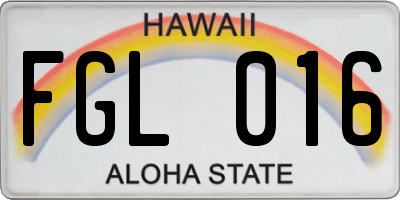 HI license plate FGL016