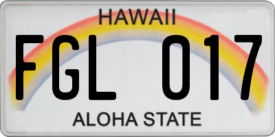 HI license plate FGL017