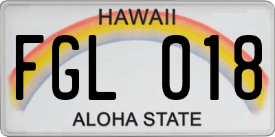 HI license plate FGL018
