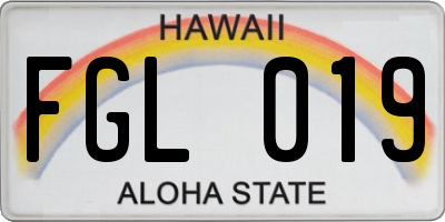 HI license plate FGL019