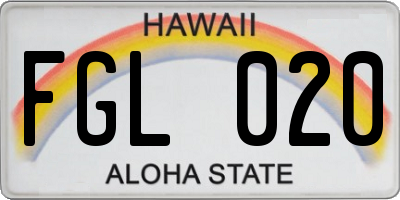 HI license plate FGL020