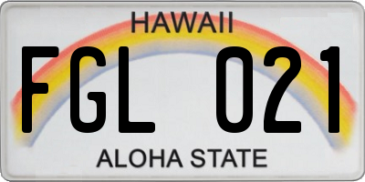 HI license plate FGL021