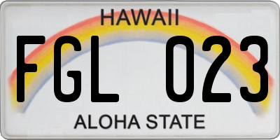 HI license plate FGL023