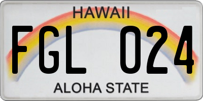 HI license plate FGL024