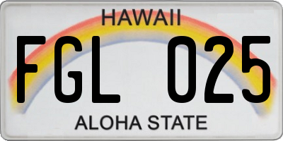 HI license plate FGL025